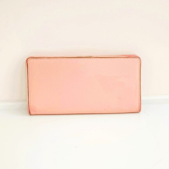 Kate Spade Leather Bifold Wallet Pink with Inside Snap Closure - Picture 2 of 9